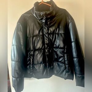 GAP Black(shiny) Wind & Water Resistant Puffer Jacket